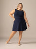Sleeveless Fit And Flare Knit OTK Dress in Midnight Blue