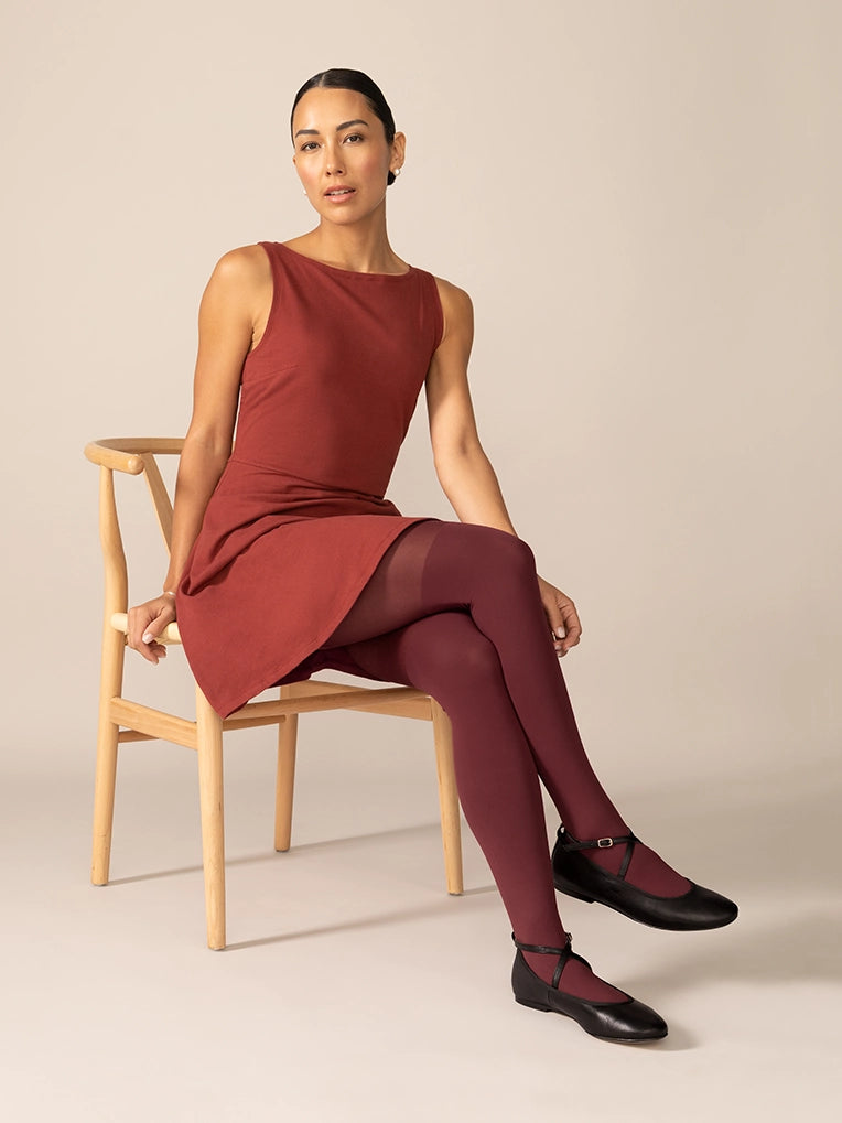 Fit and flare dress with tights clearance