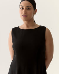 Robe sans manches festonnée - Noir