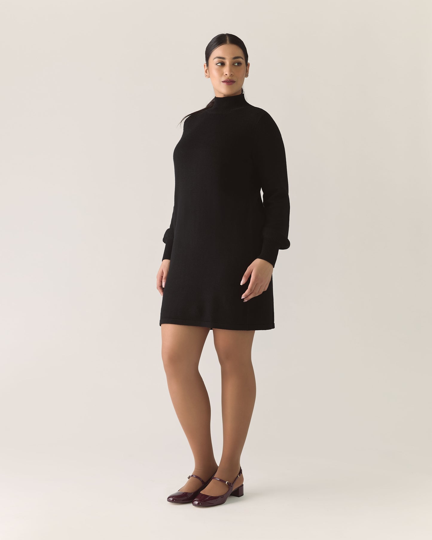 Responsible Merino Sweater Dress in Black