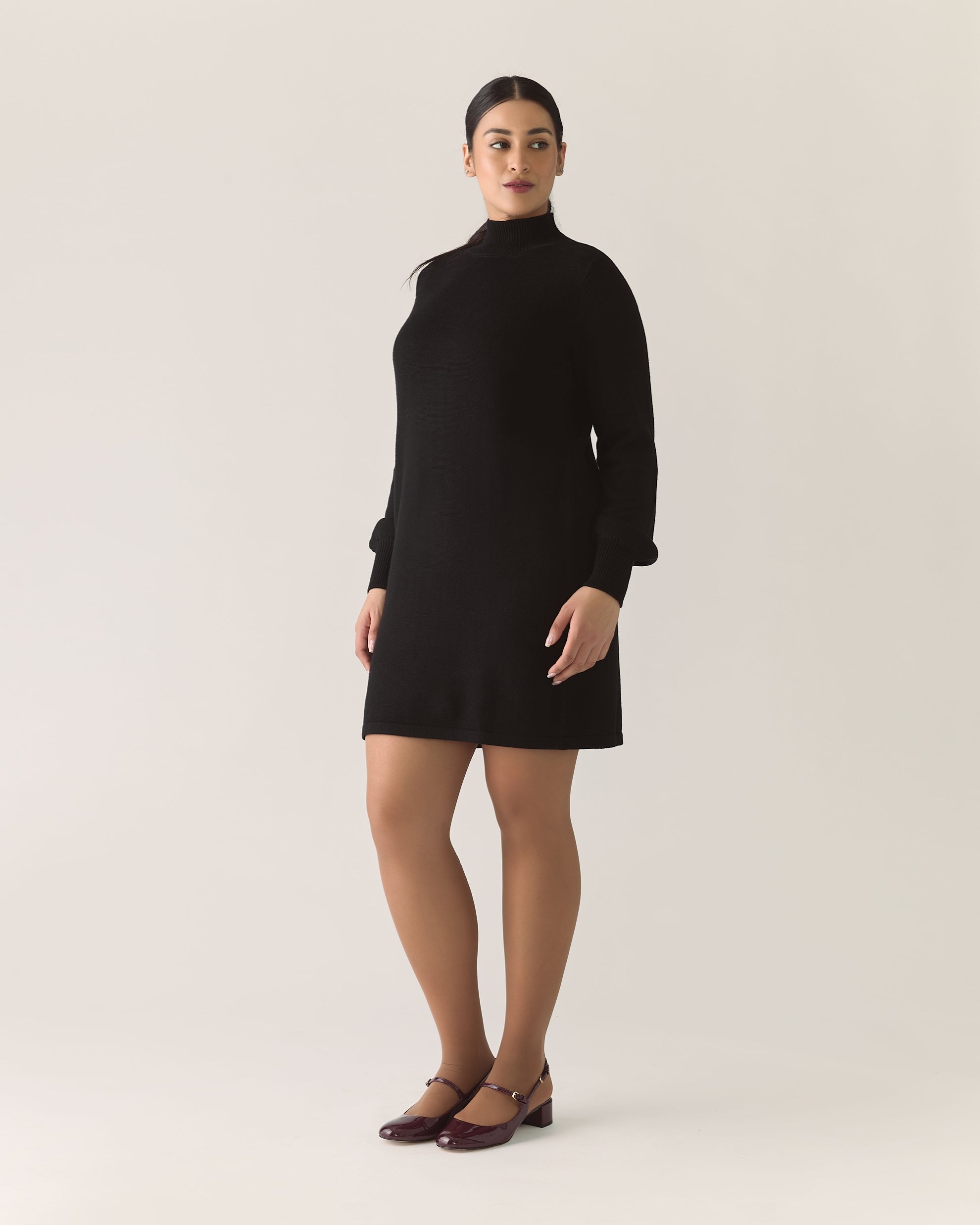 Responsible Merino Sweater Dress in Black