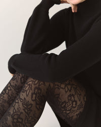 Black Floral lace tights
