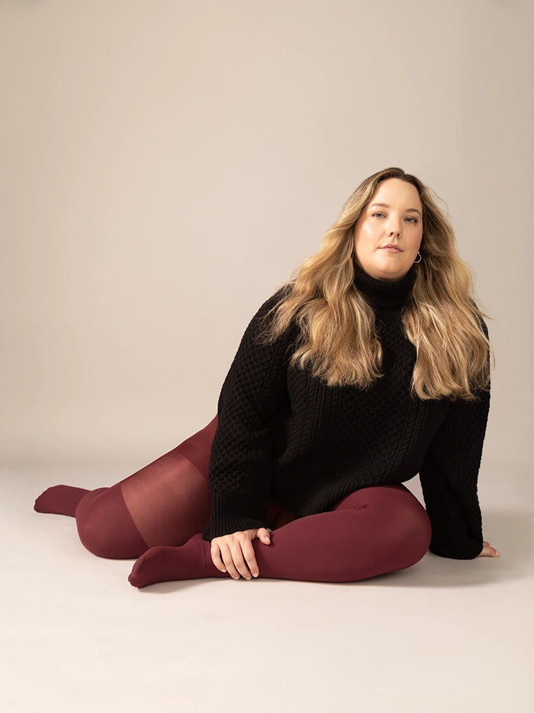 Collant cuissardes classique contour modelant Pinot Noir