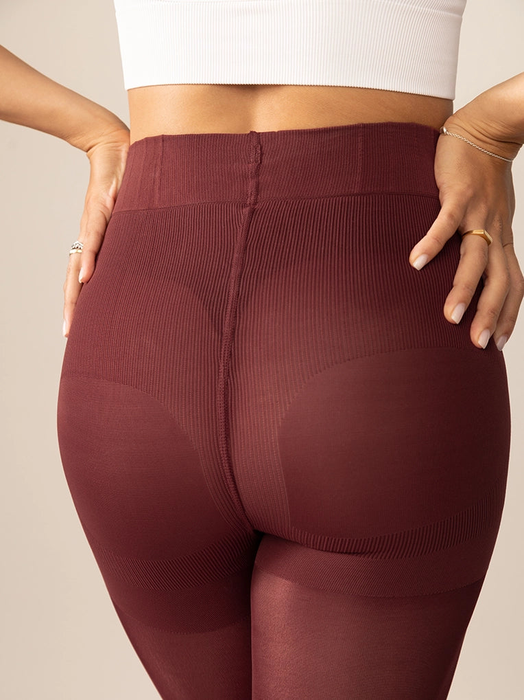 Classic Over-the-Knee Contour Shaping Tights in Pinot Noir