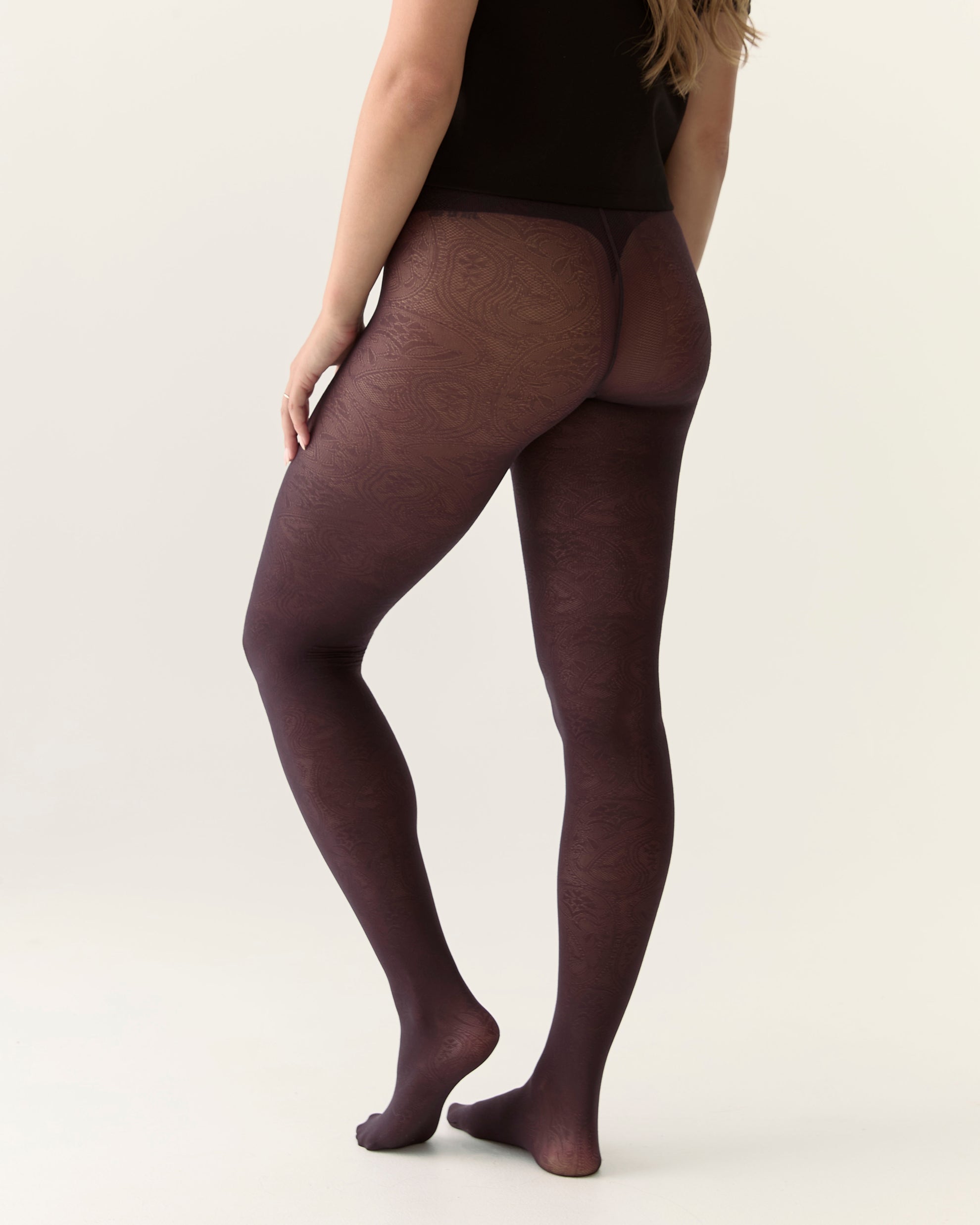 Collant motif Paisley - Figue