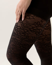 Floral Lace Tights in Black