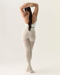 Floral Lace Tights in Creamy White
