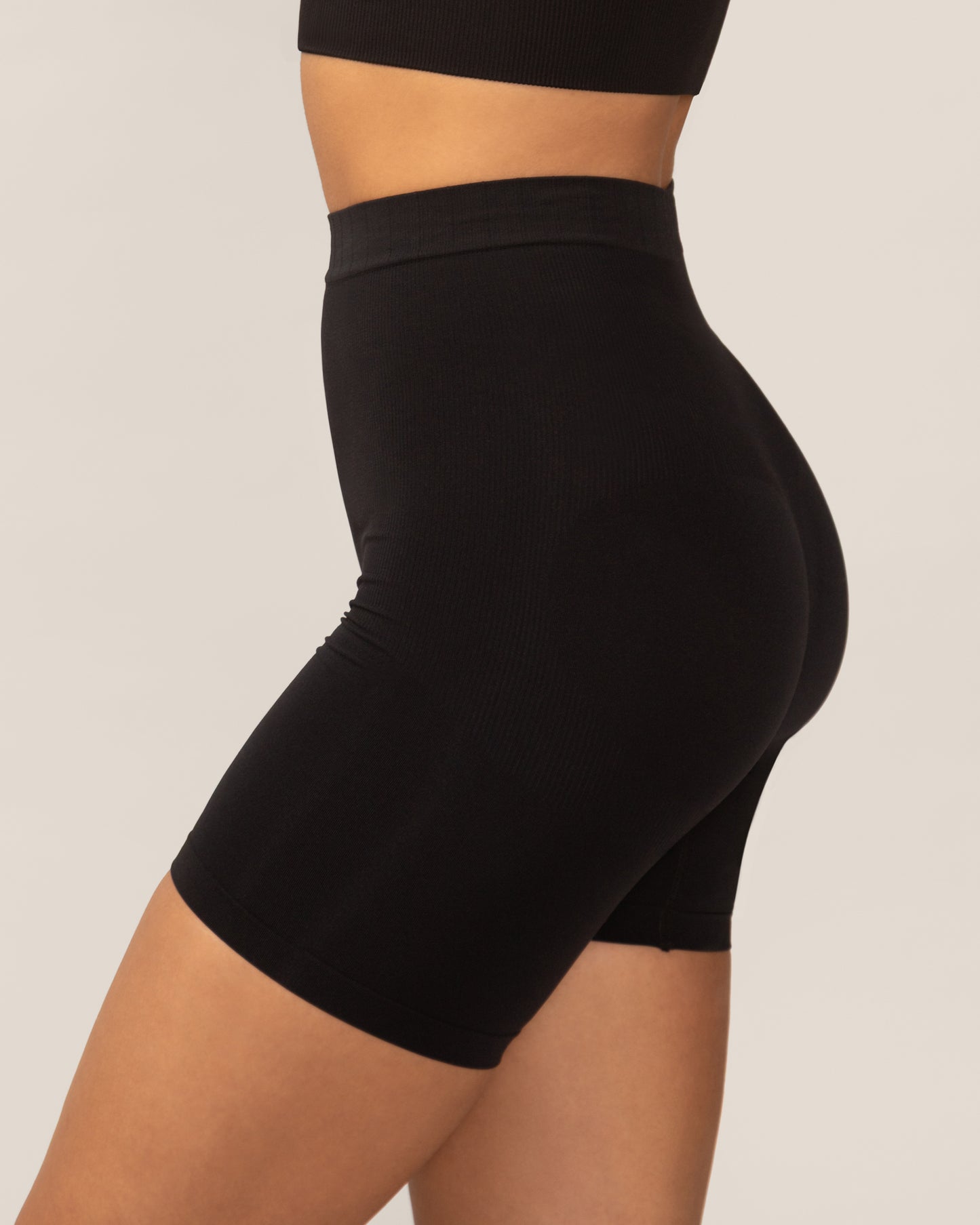 Short seconde peau sans coutures sculptant - Noir