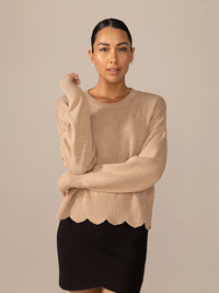 Pull à large rebord festonné Mérinos responsable - Avoine