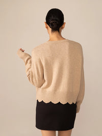 Pull à large rebord festonné Mérinos responsable - Avoine