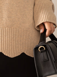 Pull à large rebord festonné Mérinos responsable - Avoine