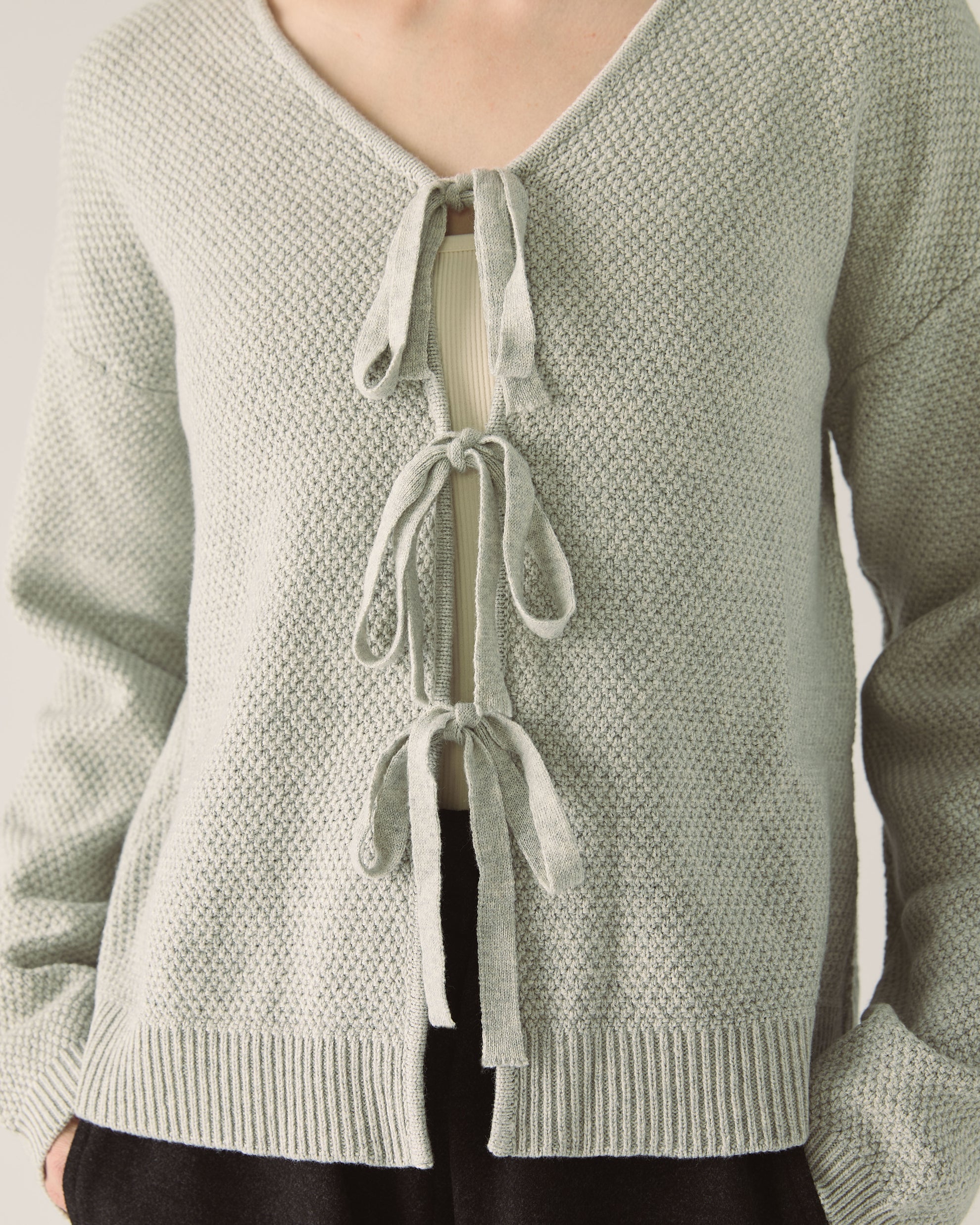 Responsible Merino Reversible Cardigan in Grey