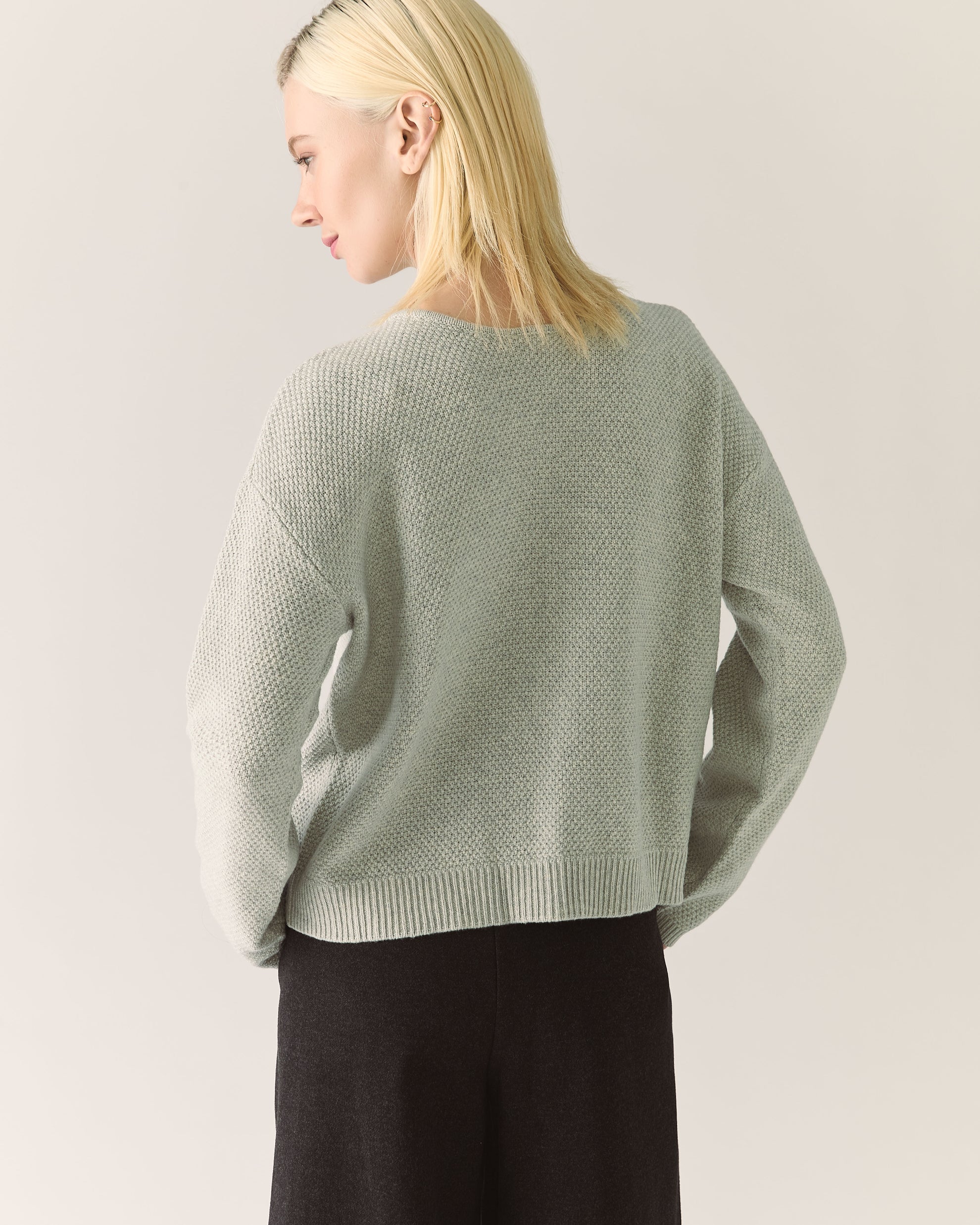 Responsible Merino Reversible Cardigan in Grey