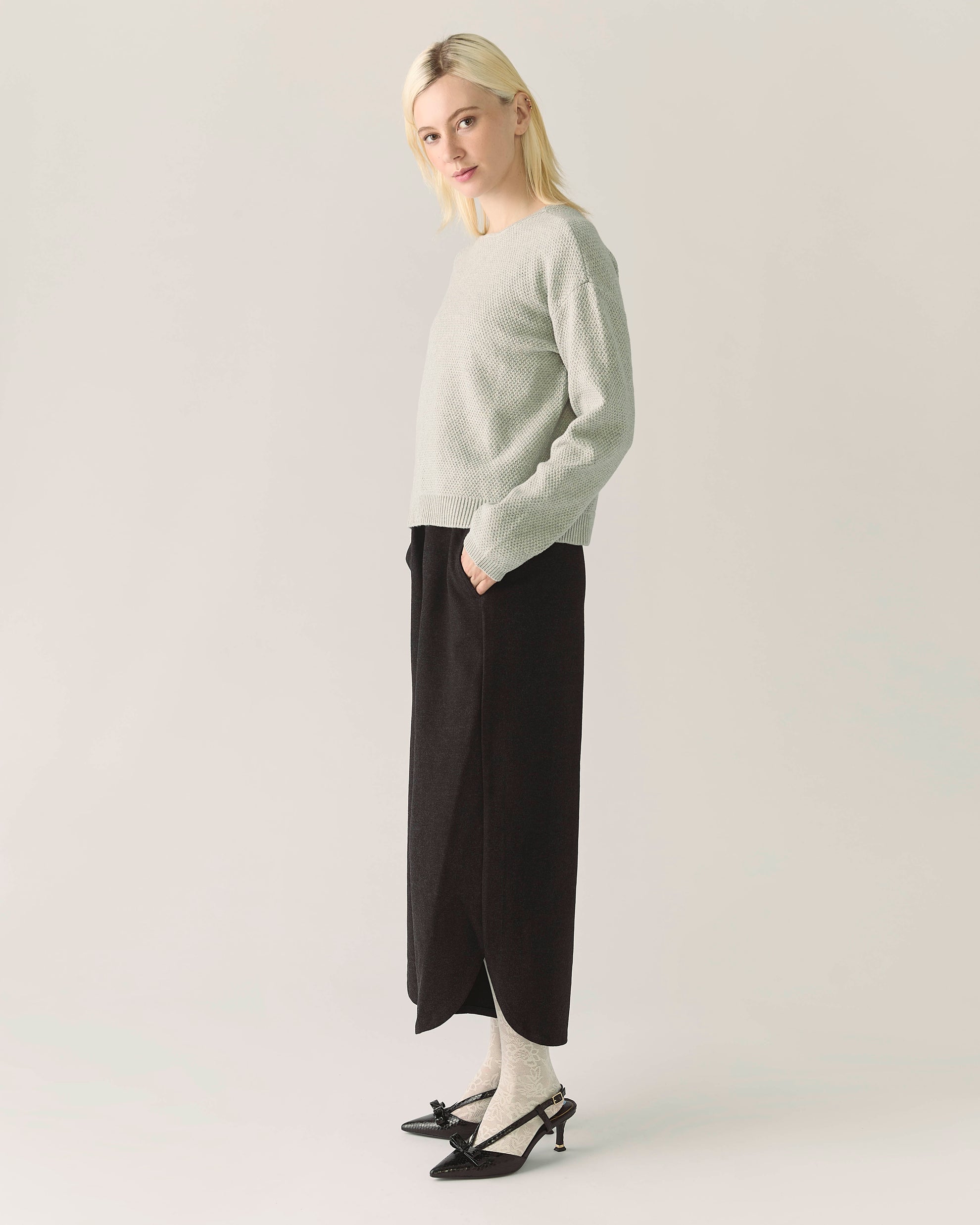 Responsible Merino Reversible Cardigan in Grey