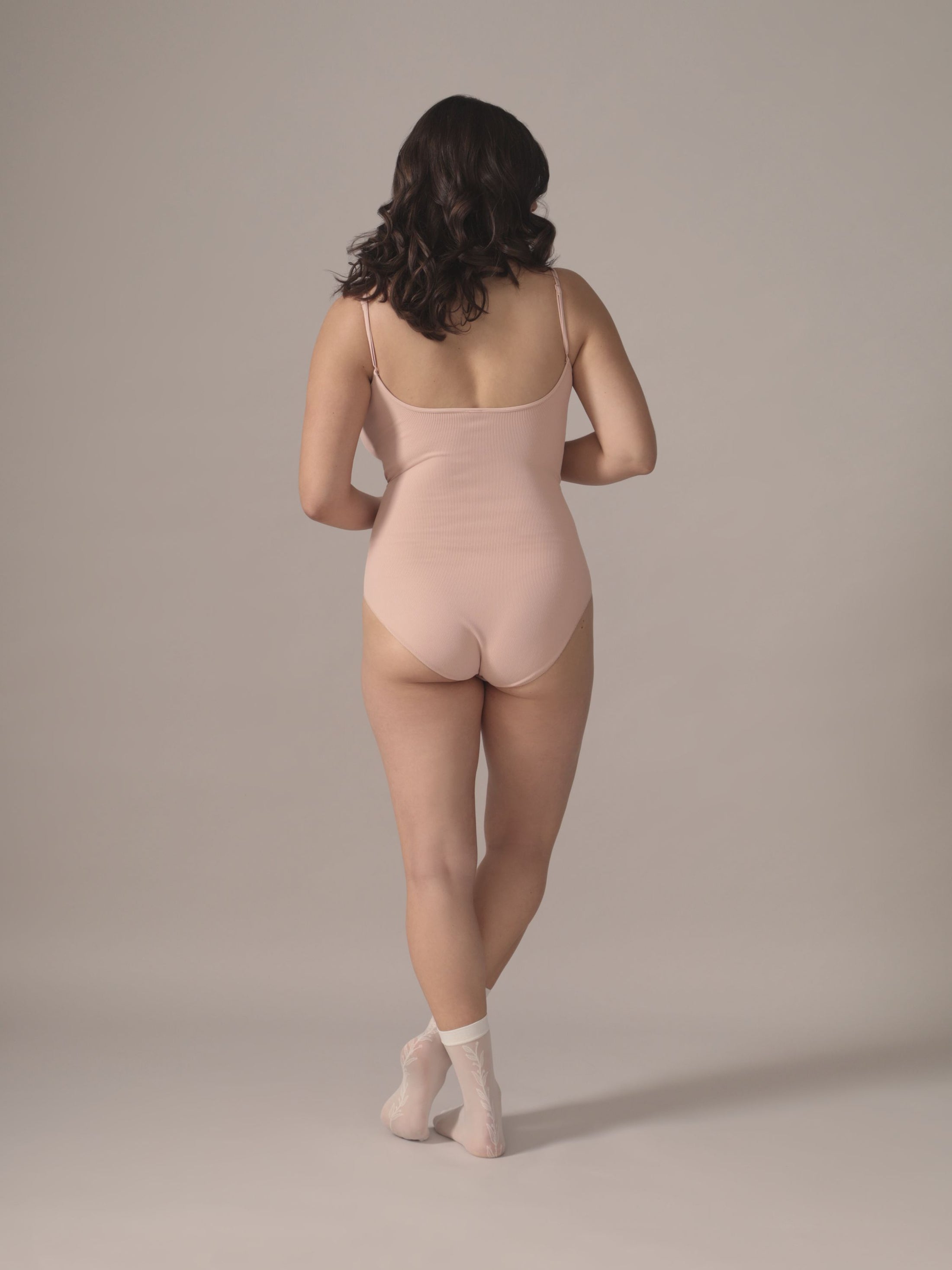Organic Waffle Bodysuit, Pink Cherry