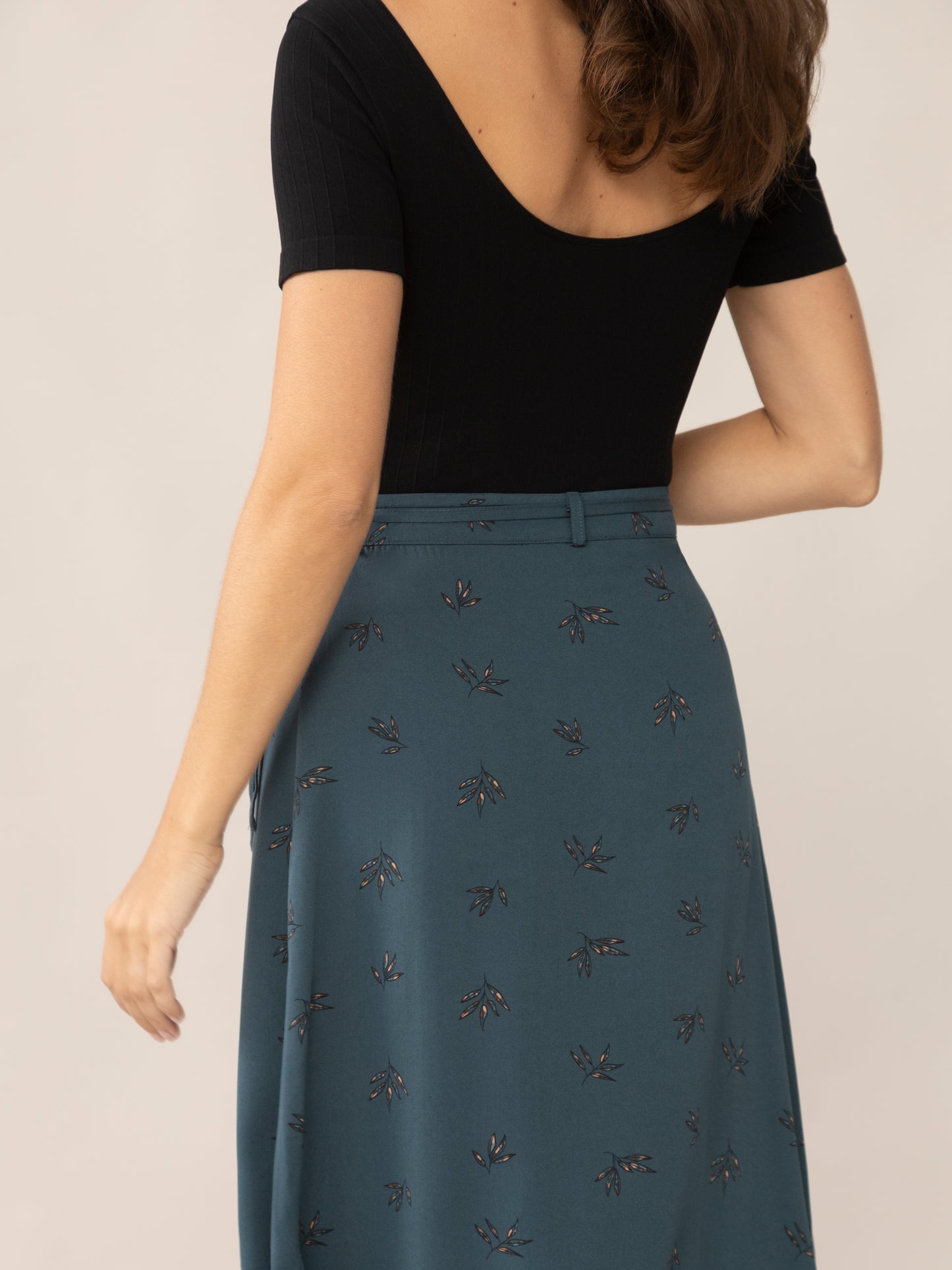 Ruby Foliage Wrap Skirt in Blue