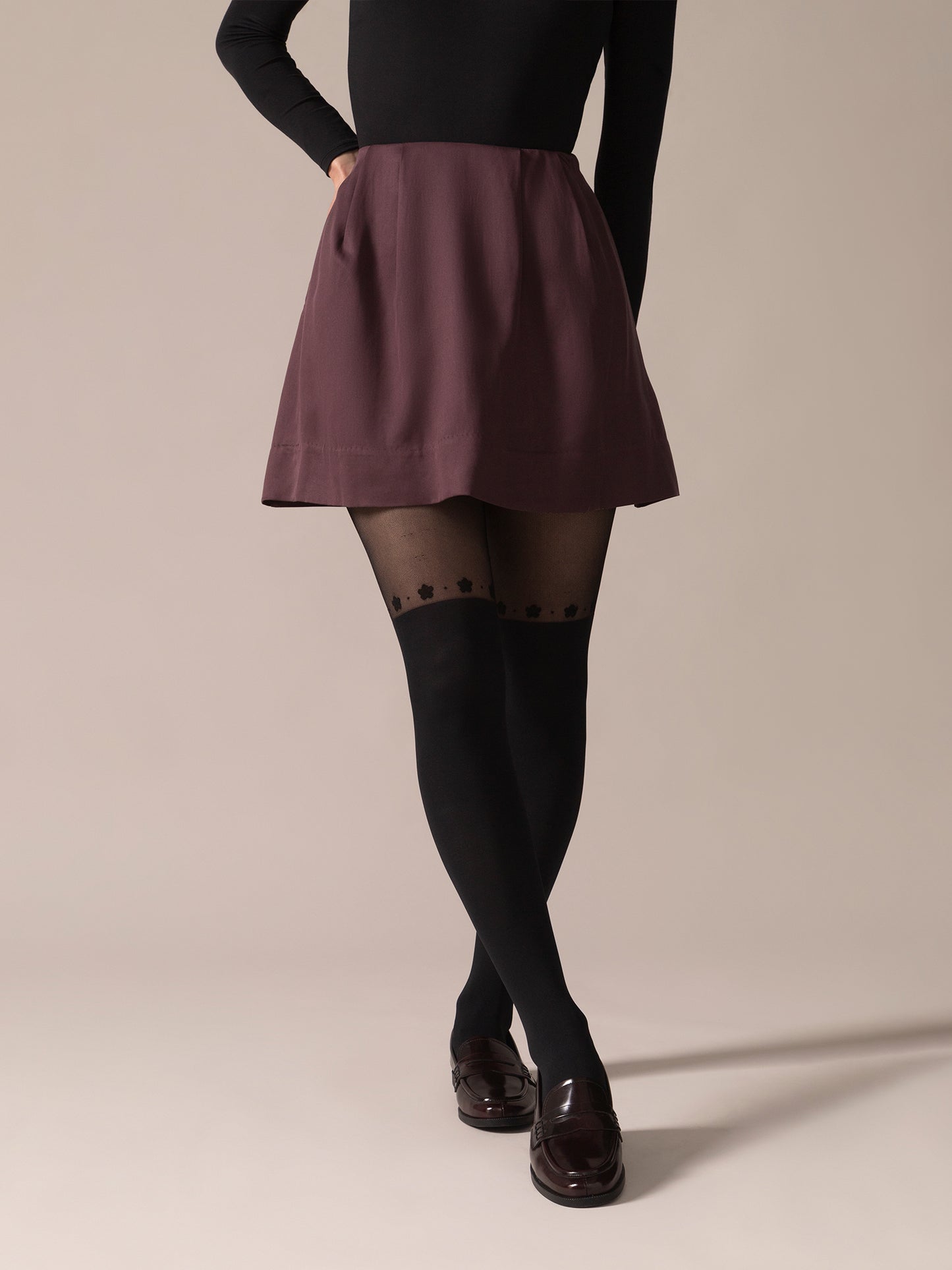 A-Line Eco Twill OTK Skirt in Plum