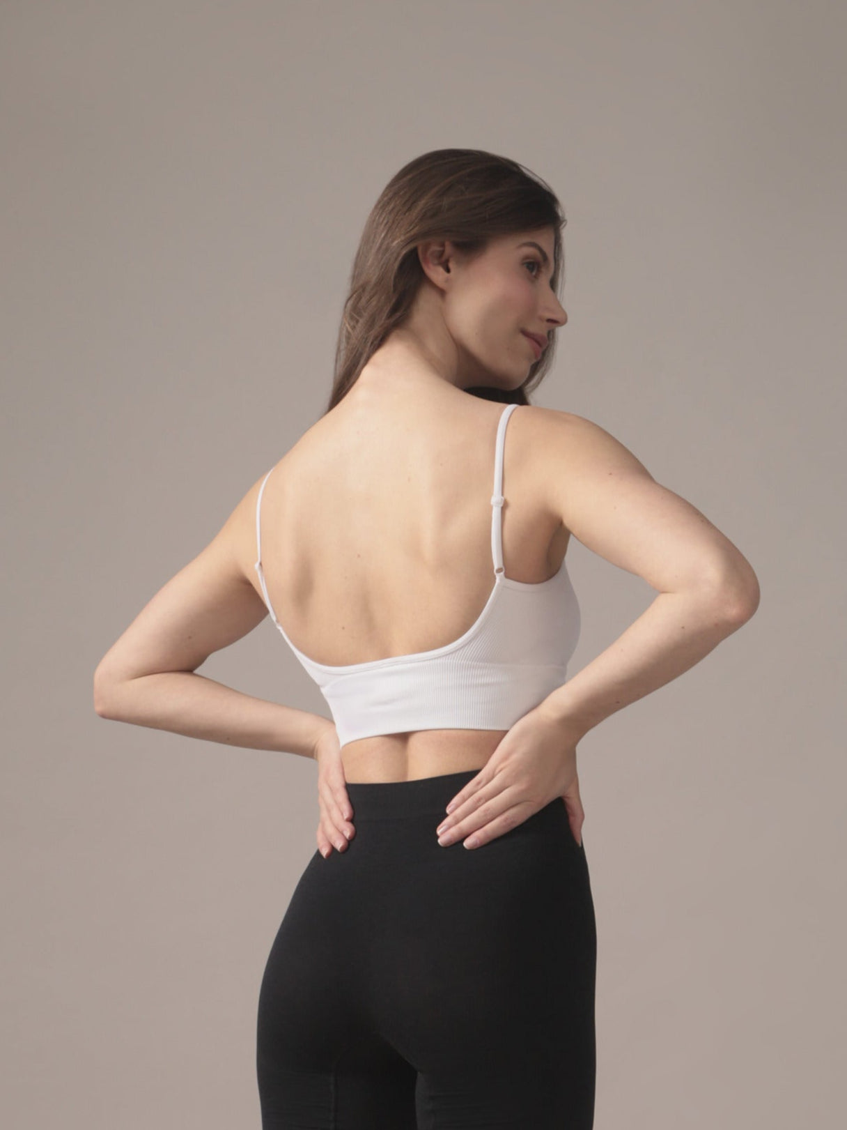 Seamless Cropped Cami in Pure White – From Rachel