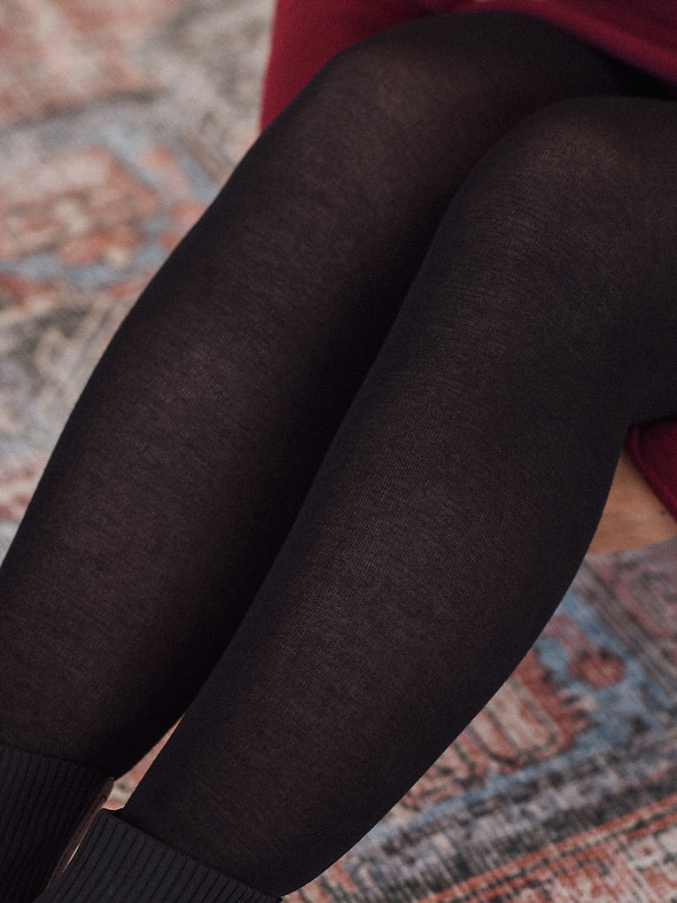 Black Lyocell 80D warm tights – From Rachel