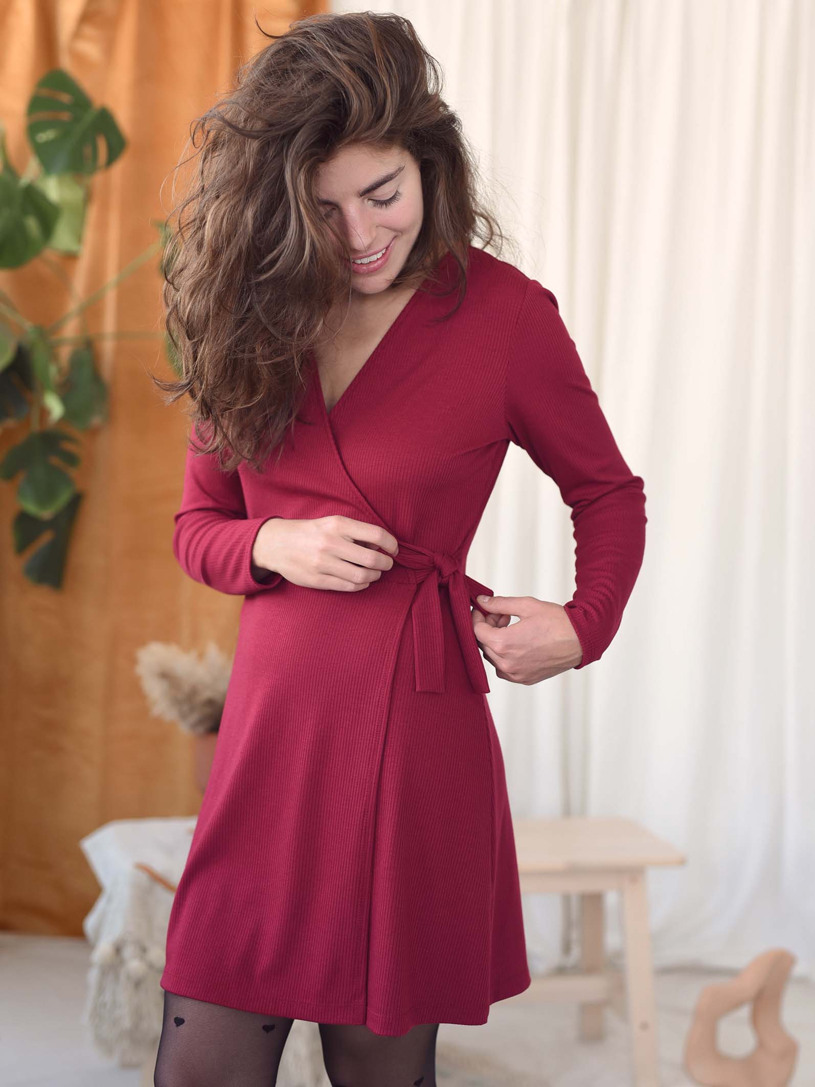Women's pink wrap dress