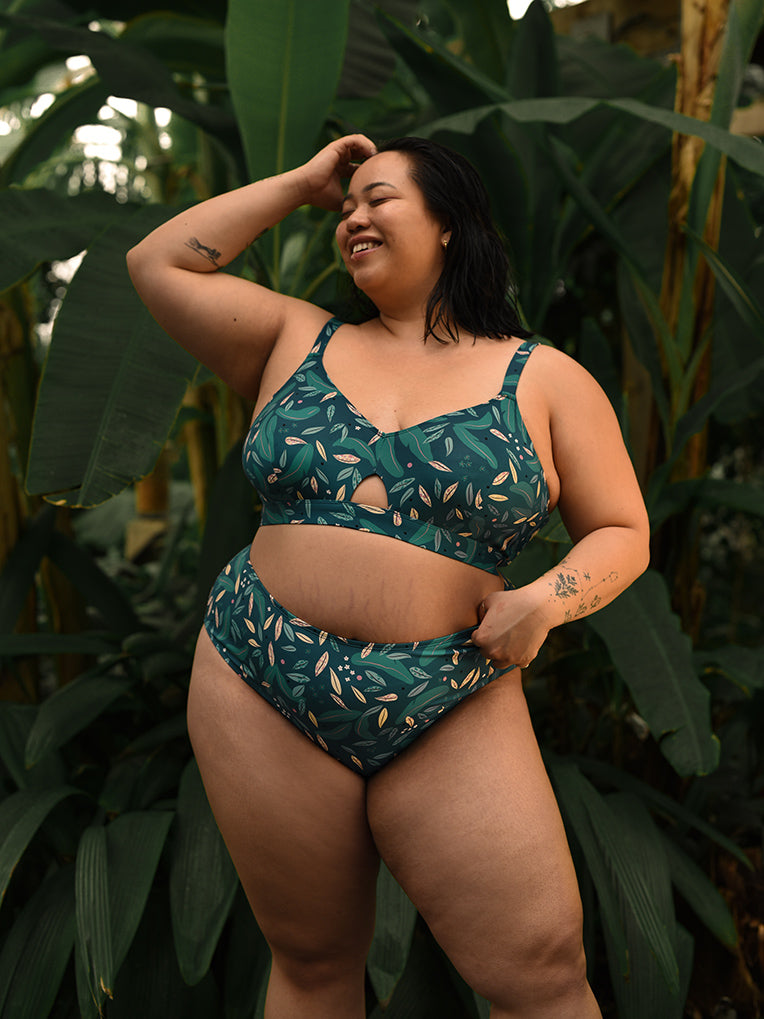 Women's plus size Jungle Keyhole Bikini Top
