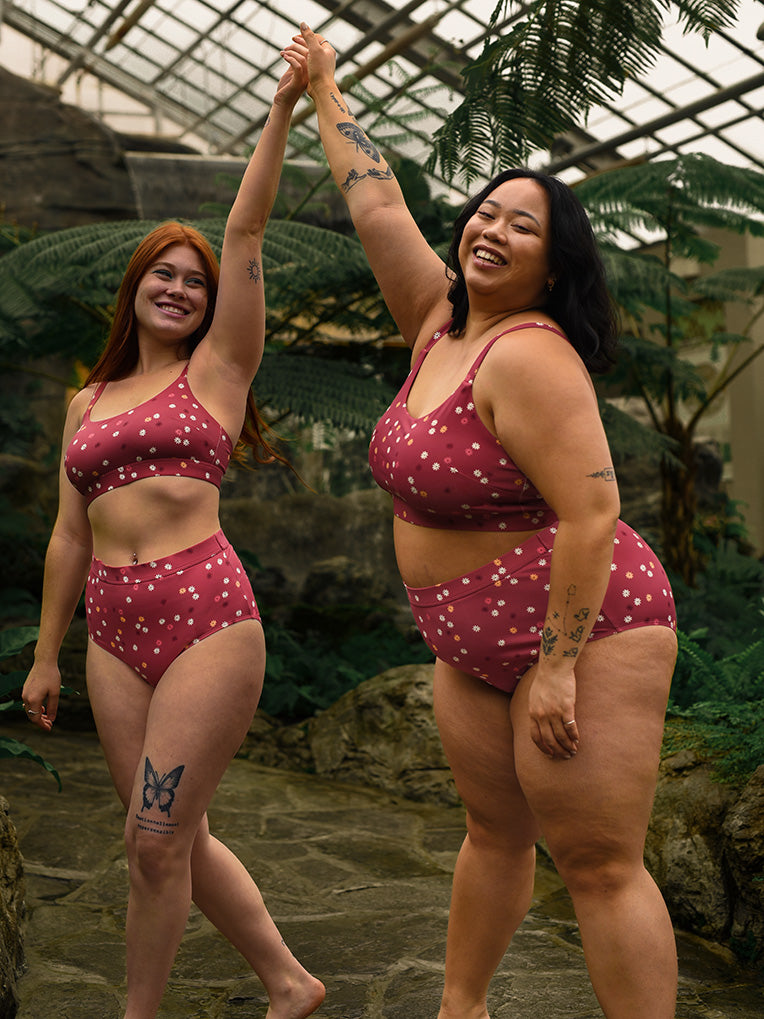 Plus size women's pink bikini set - Maillot de bain 2 pièces