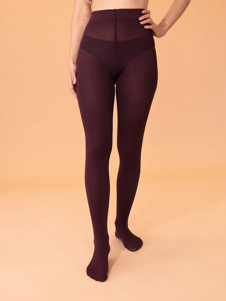 eco burgundy opaque tights 80D