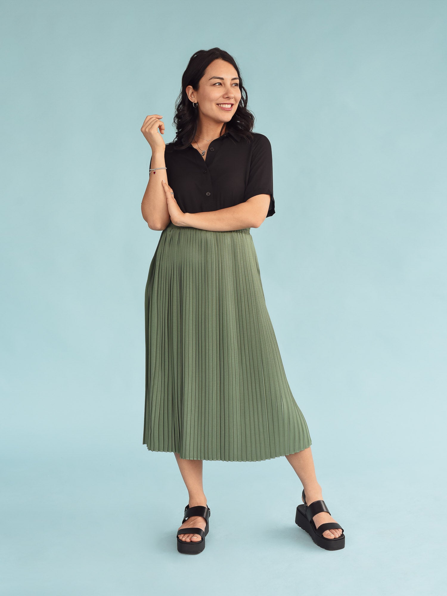 Hazel pleated maxi skirt sale