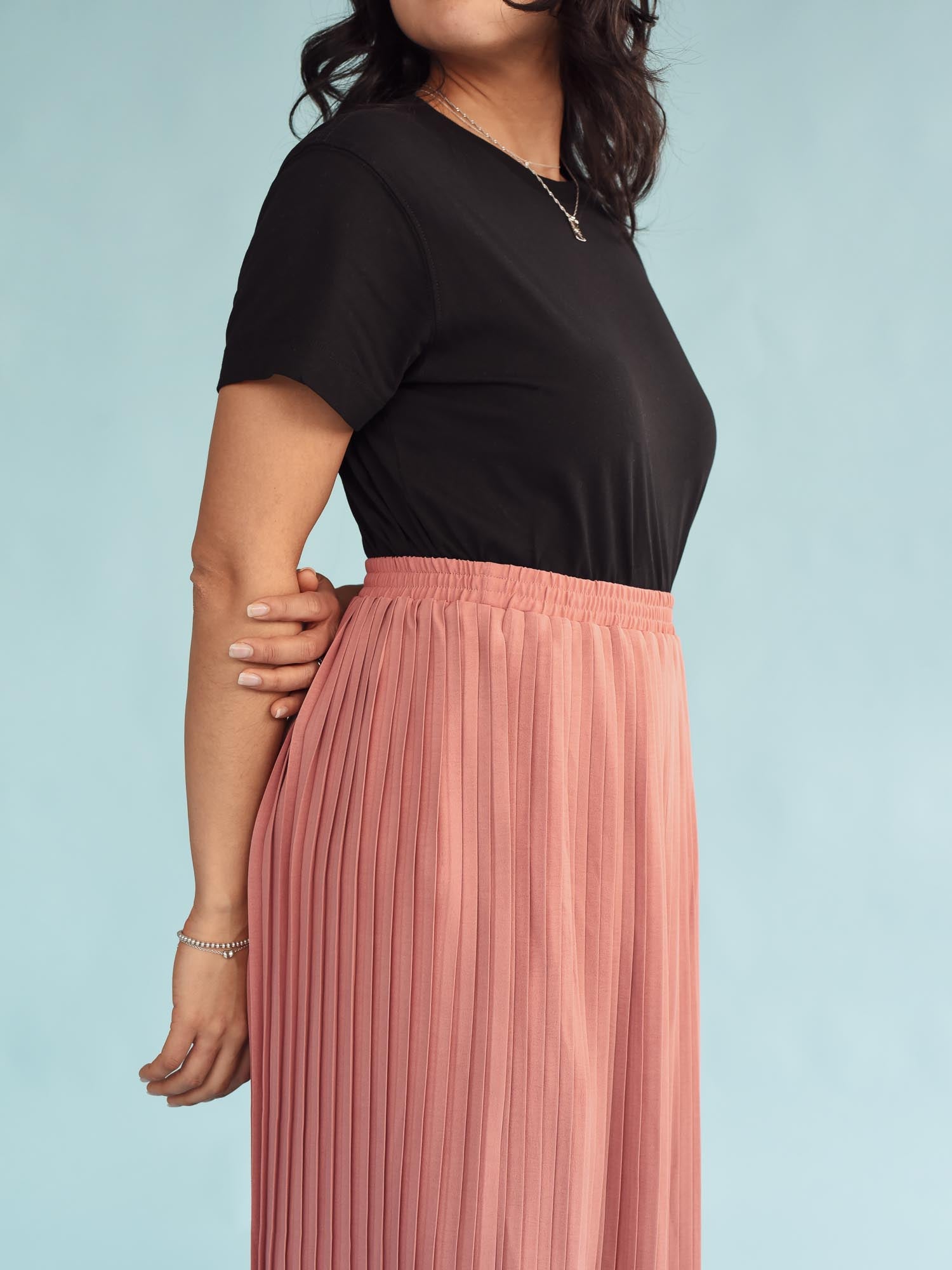 Hazel Pink Pleated Skirt From Rachel