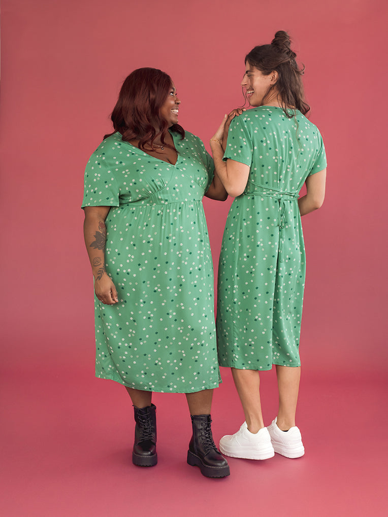 Women's green low-cut Dress
