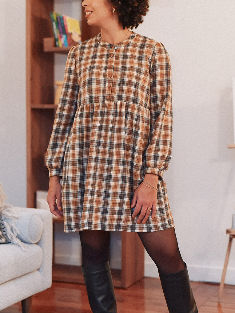 Women's plaid flannel dress