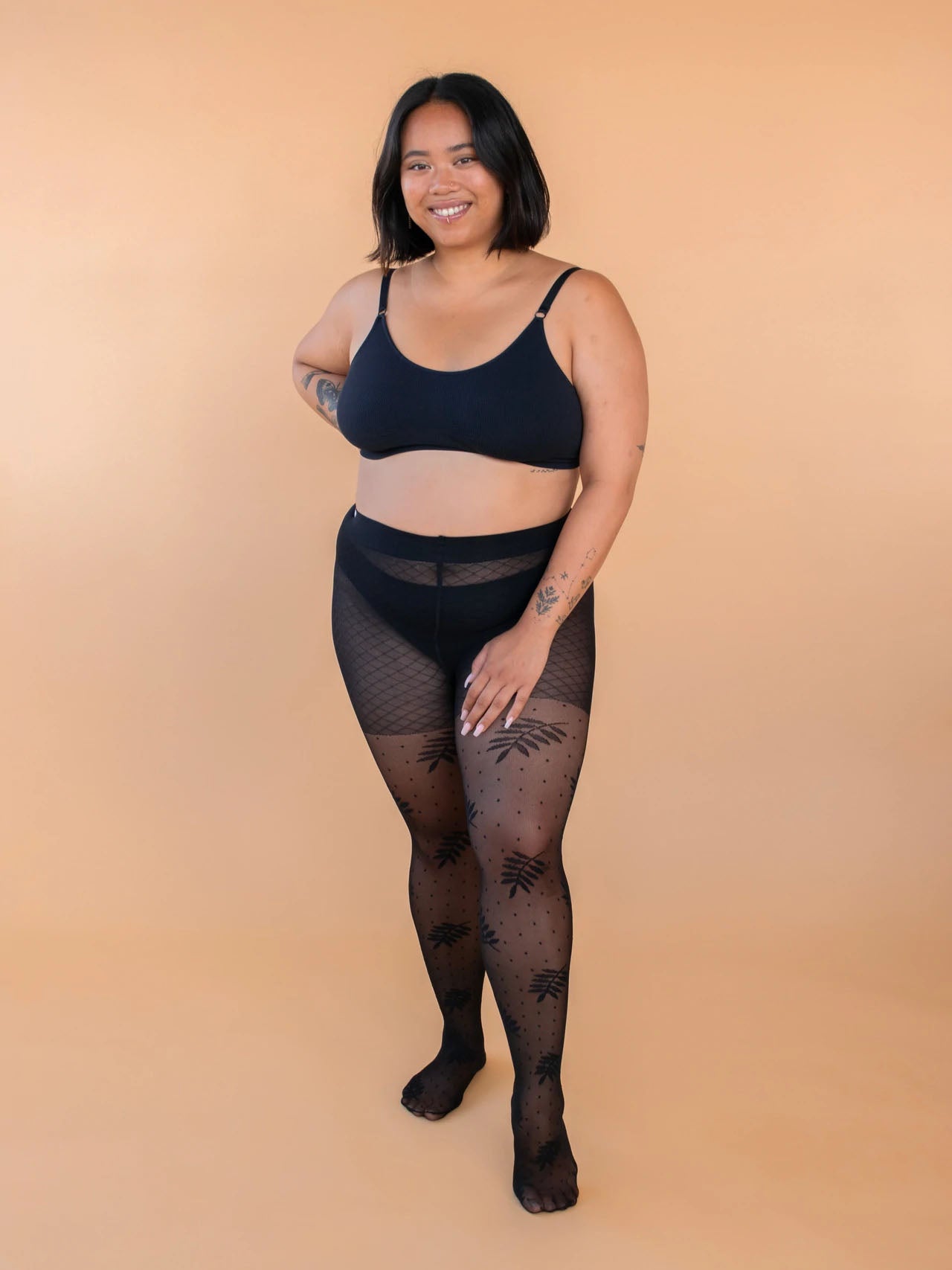 Plus size polka top dot tights