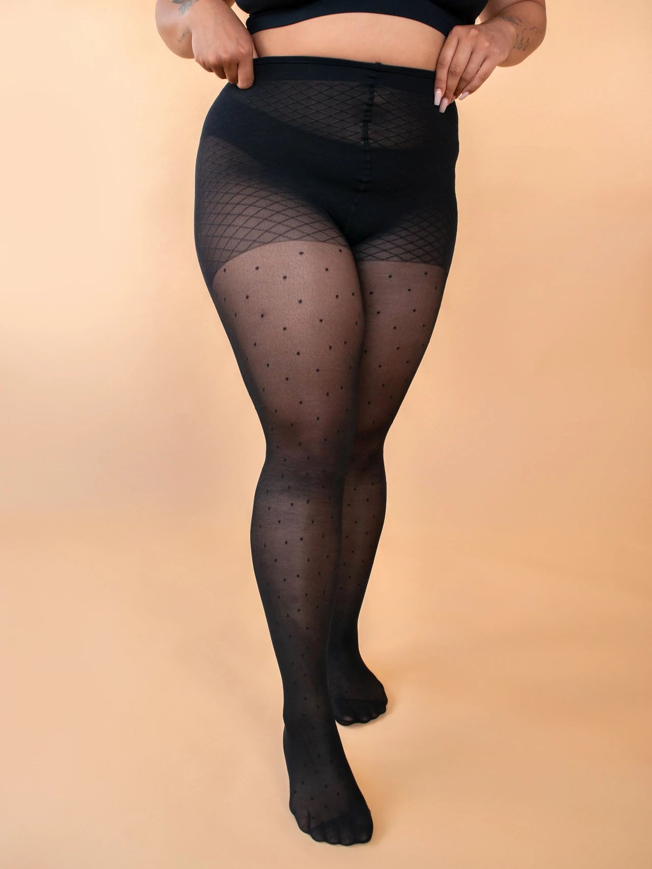 Plus size 2025 polka dot tights