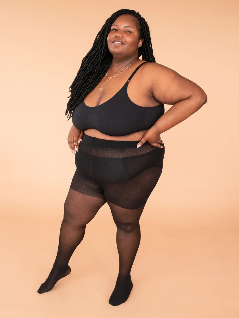 Plus size 2025 black pantyhose