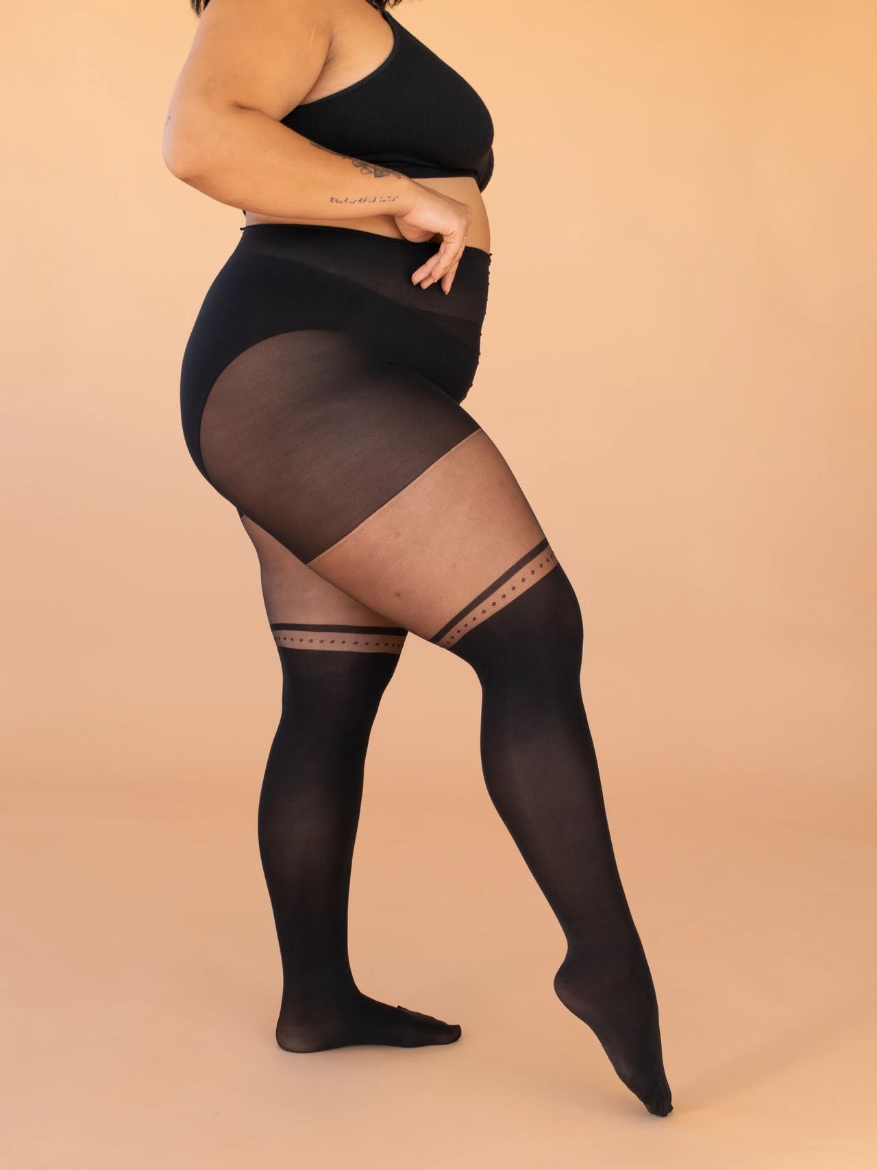 Plus size over-the-knee hosiery