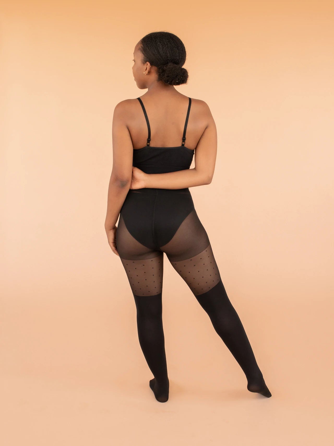 black over-the-knee plus size tights