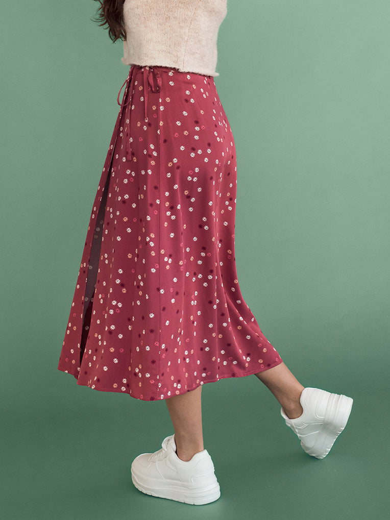 women's pink long skirt