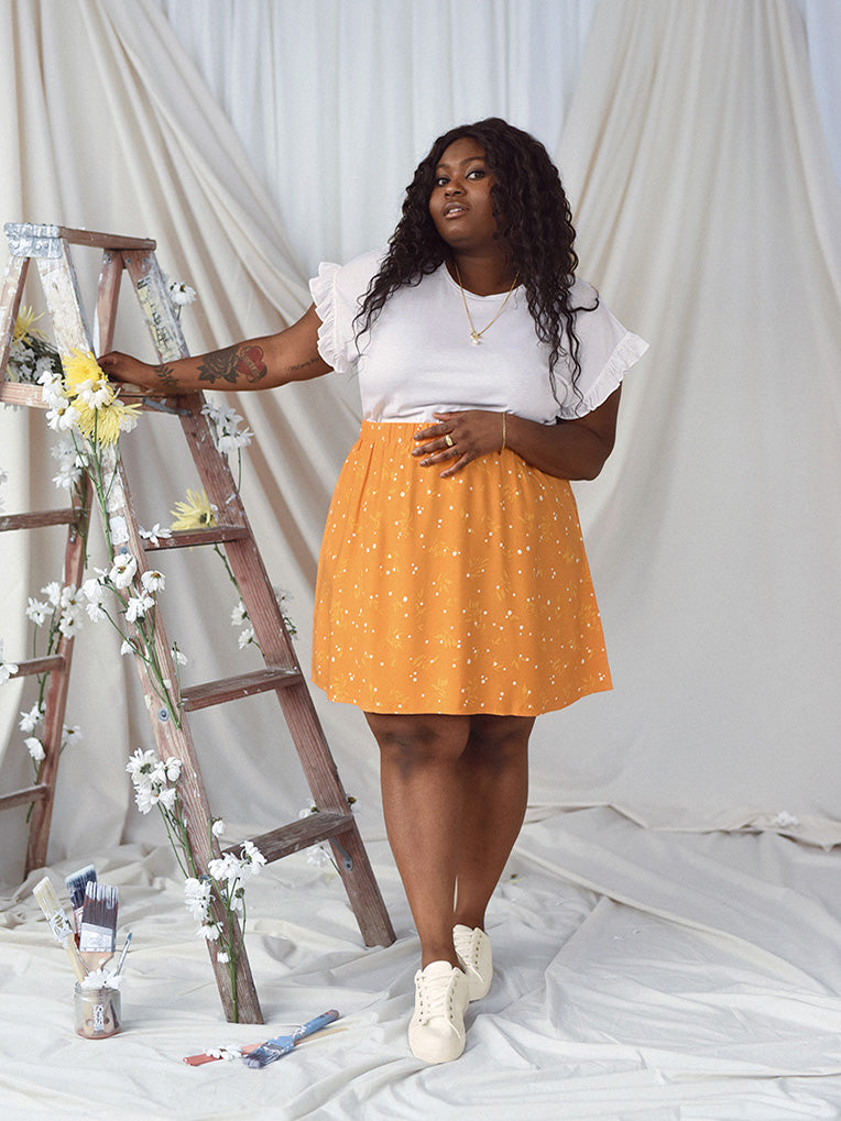 Mustard skirt 2025 plus size