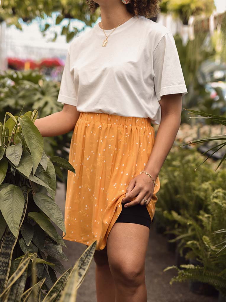 Yellow Lily Fluid Mini Skirt – From Rachel